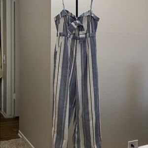 Blue stripe jumpsuit